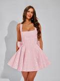 Cassiane blush front view homecoming dress