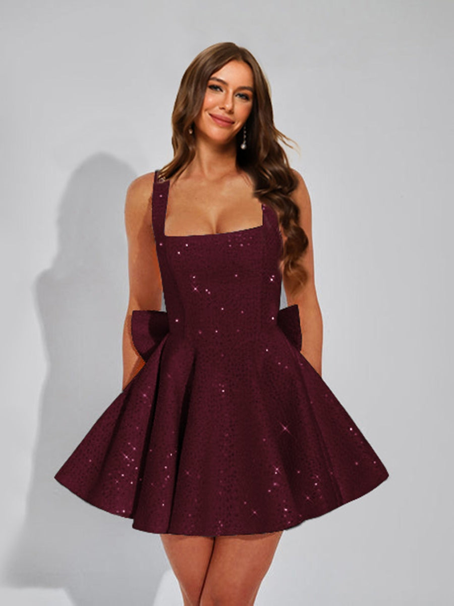 Cassiane burgundy alternate front view 2 homecoming dress