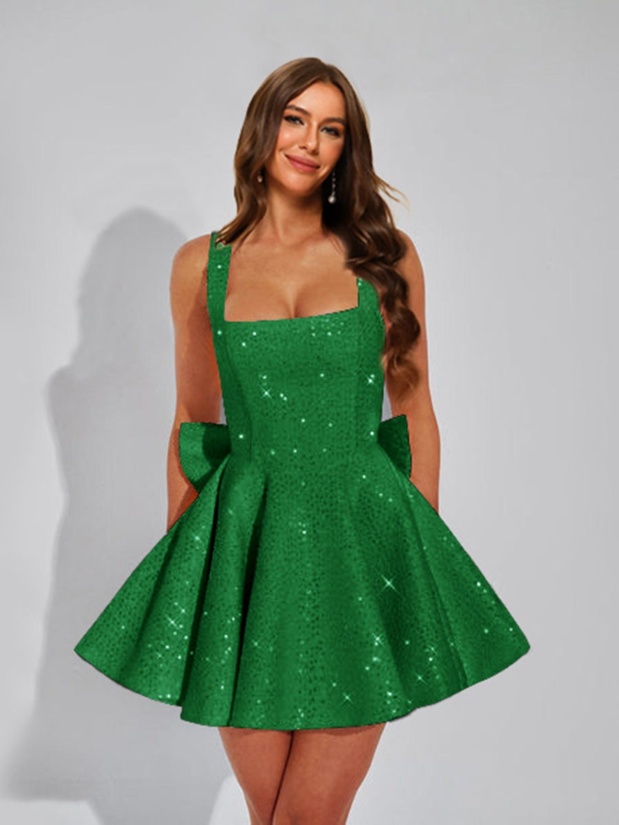 Cassiane emerald front view homecoming dress