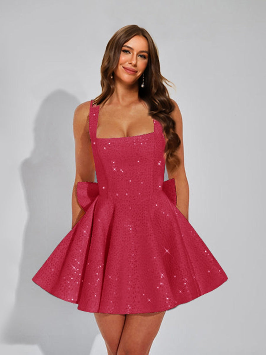 Cassiane fuchsia front view homecoming dress