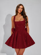 Cassiane burgundy alternate front view 3 homecoming dress