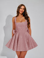 Cassiane mauve front view homecoming dress