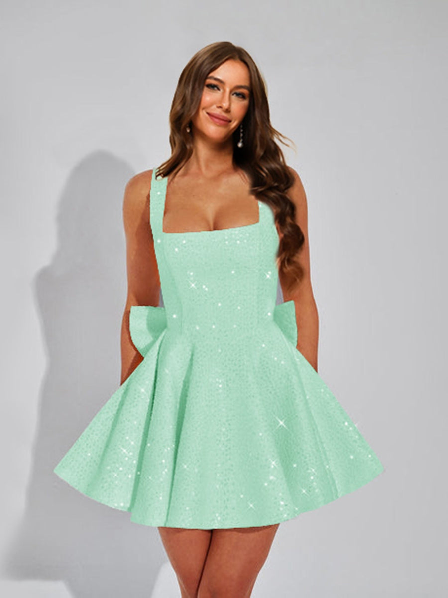 Cassiane mint green front view homecoming dress