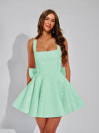 Cassiane mint green front view homecoming dress