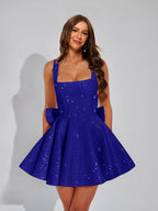 Cassiane royal blue front view homecoming dress