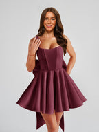 Elowyn plum front view homecoming dress