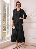 Valentina Wren Black front view mother of the bride dress
