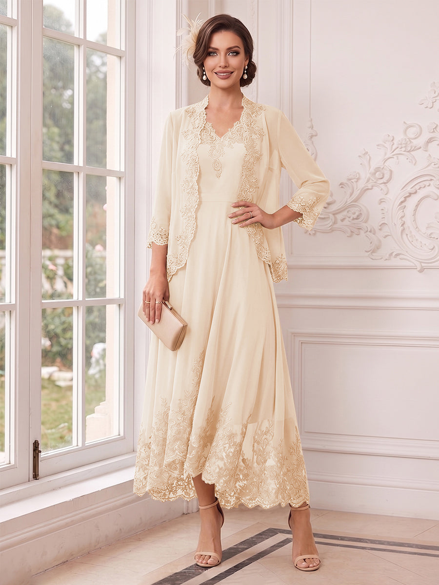 Valentina Wren Blush front view mother of the bride dress