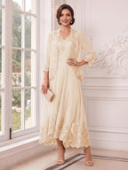 Valentina Wren Blush front view mother of the bride dress