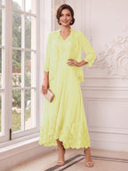 Valentina Wren Daffodil front view mother of the bride dress