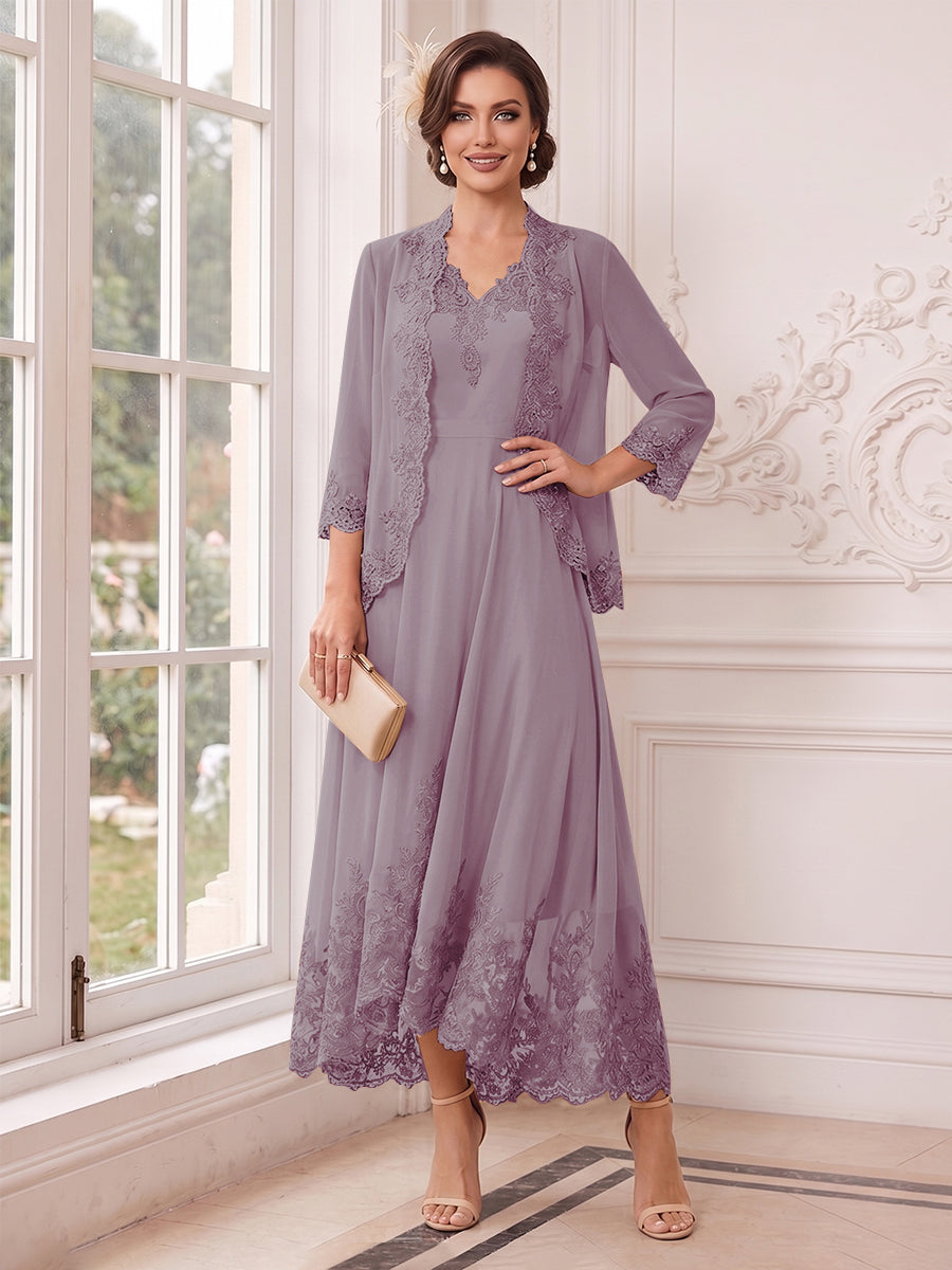 Valentina Wren Wisteria back view mother of the bride dress
