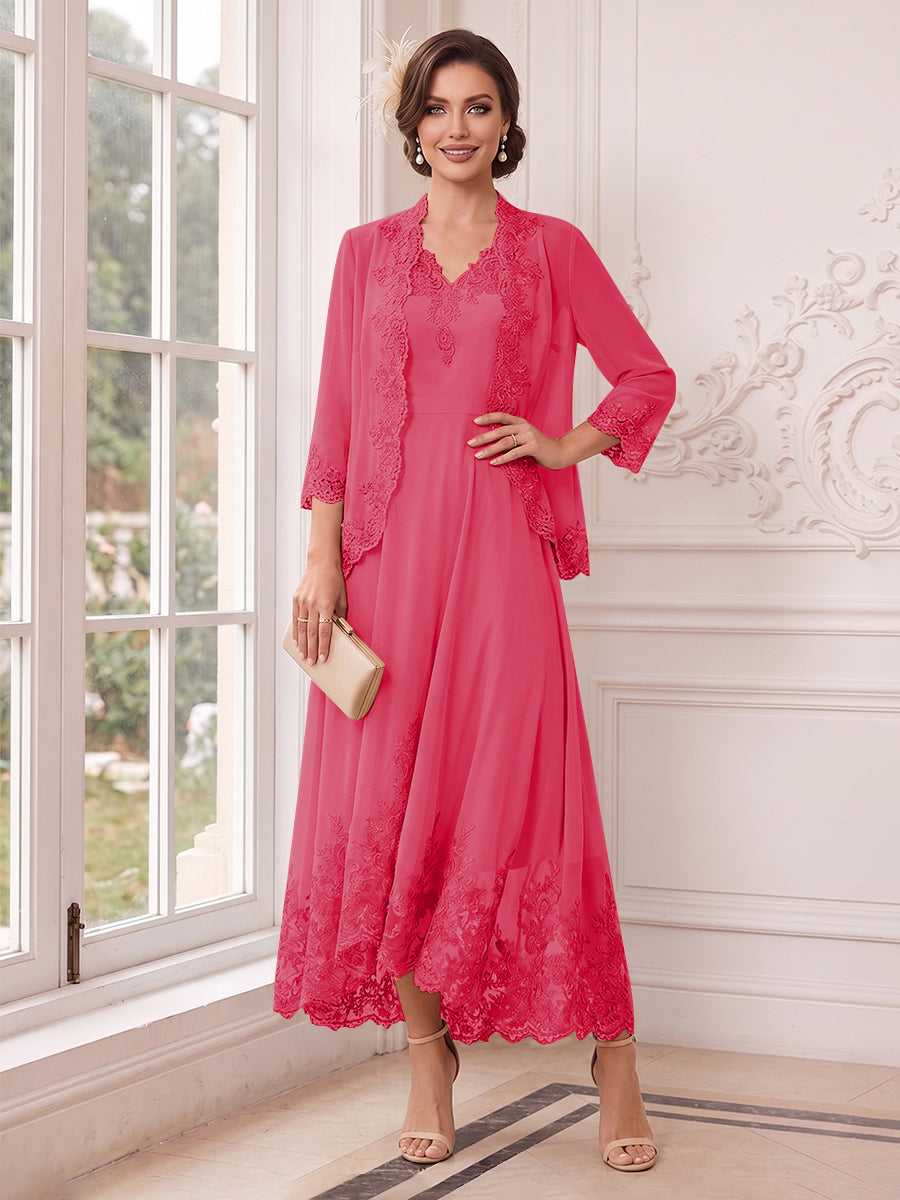 Valentina Wren Fuchsia back view mother of the bride dress