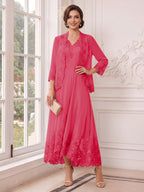 Valentina Wren Fuchsia back view mother of the bride dress