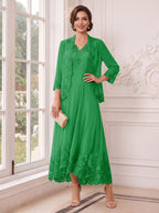 Valentina Wren Forest Green front view mother of the bride dress