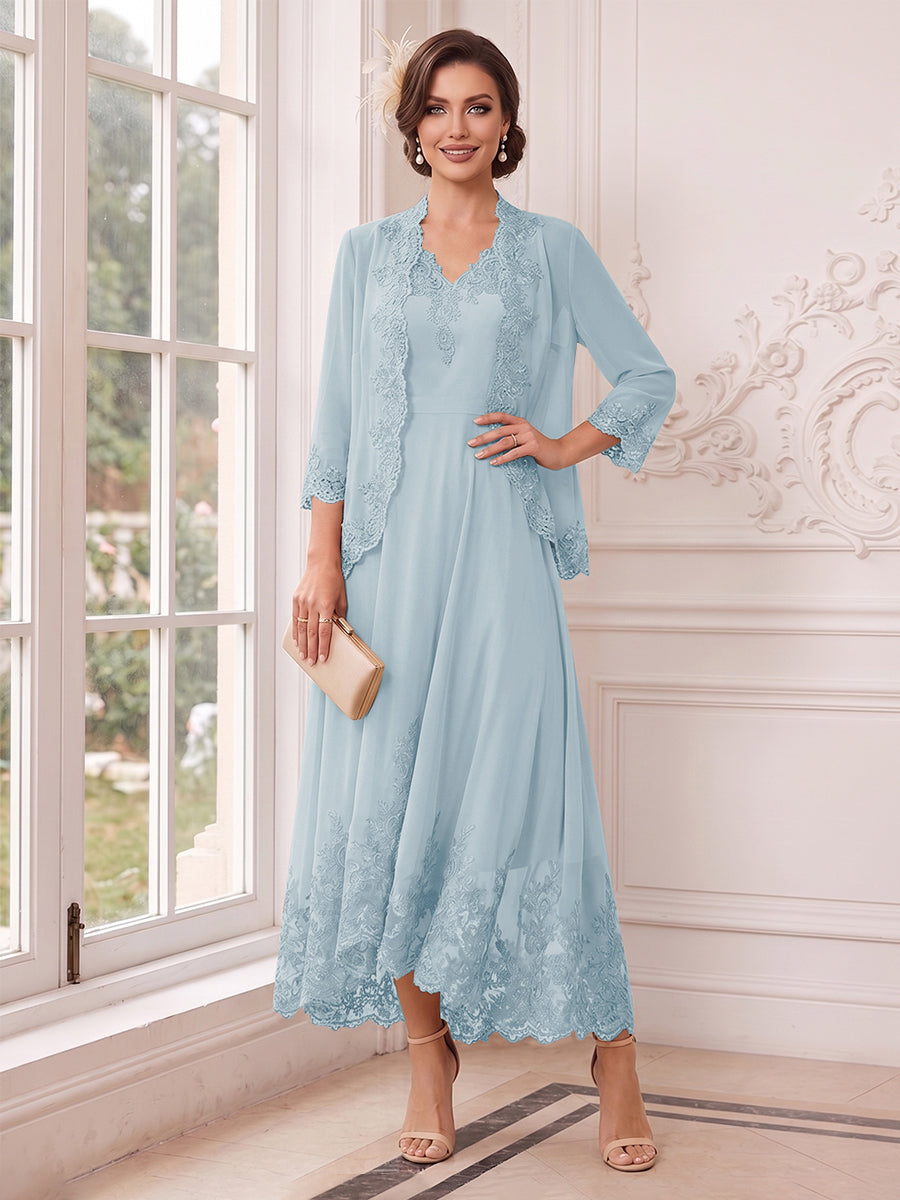 Valentina Wren Lavender front view mother of the bride dress