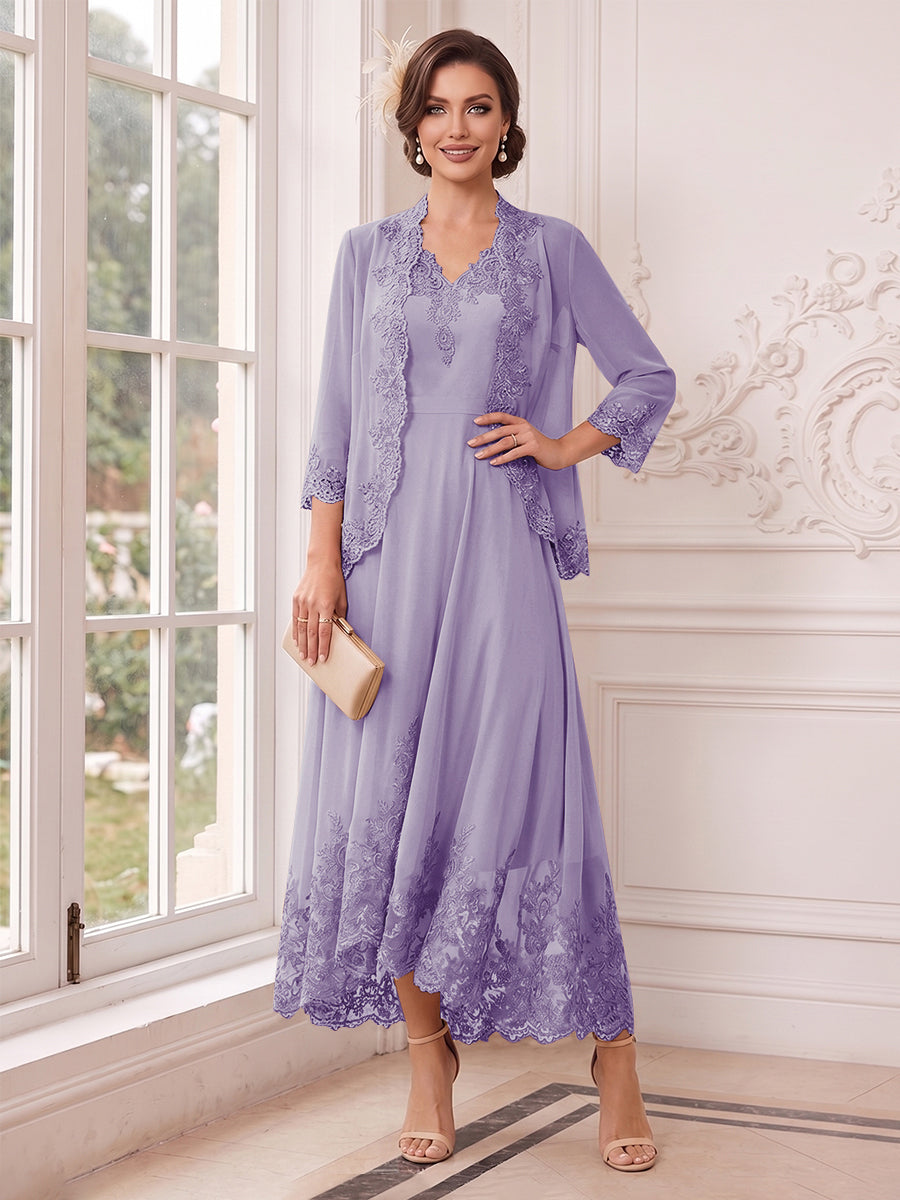 Valentina Wren Lilac back view mother of the bride dress
