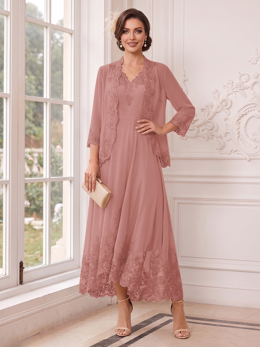 Valentina Wren Mauve front view mother of the bride dress
