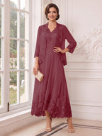 Valentina Wren Plum front view mother of the bride dress