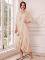 Valentina Wren Pearl Pink back view mother of the bride dress