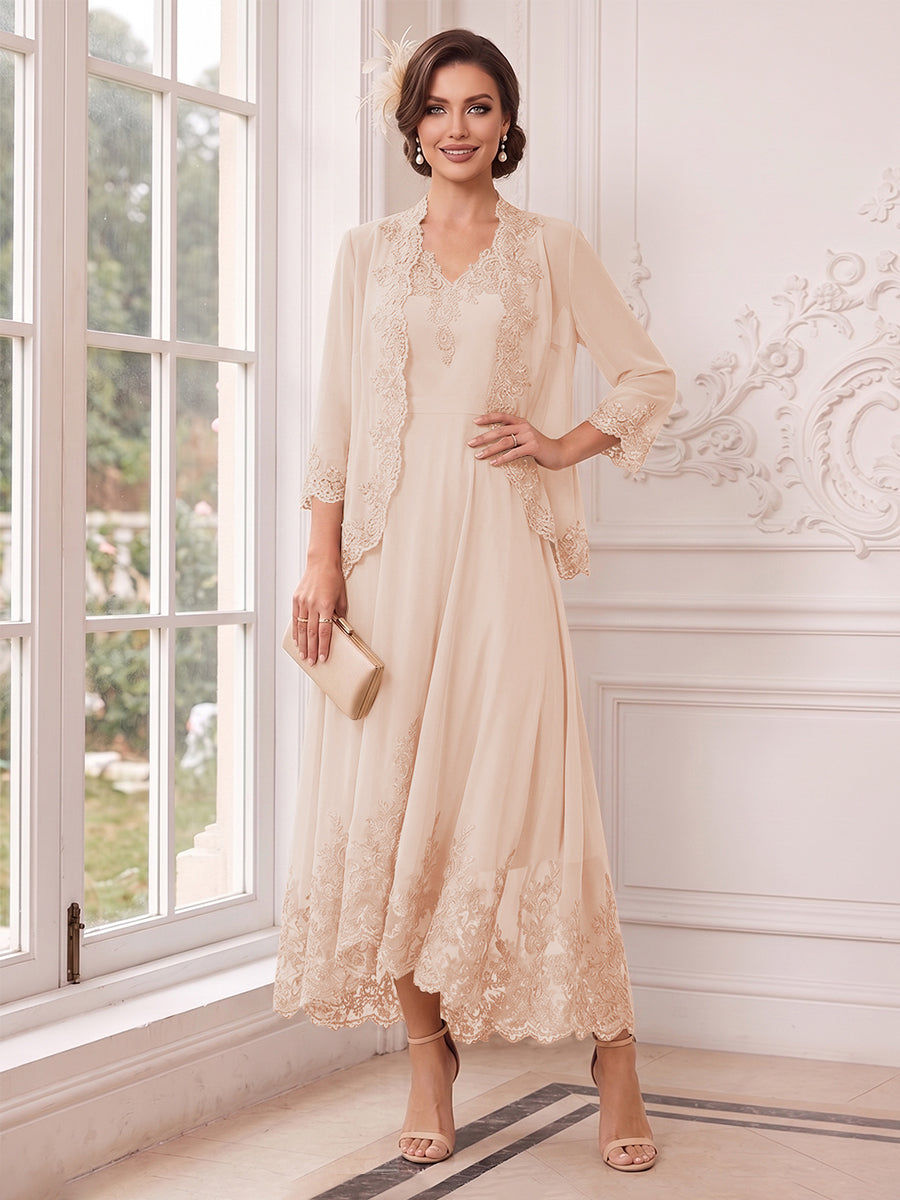 Valentina Wren Pearl Pink back view mother of the bride dress