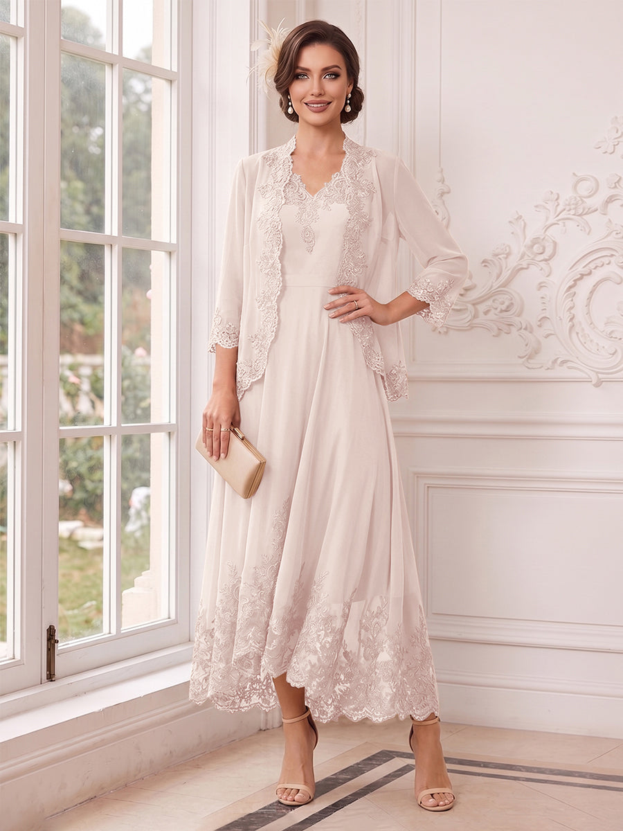 Valentina Wren Rose Pink front view mother of the bride dress