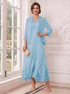 Valentina Wren Sky Blue side view mother of the bride dress