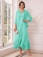 Valentina Wren Turquoise back view mother of the bride dress