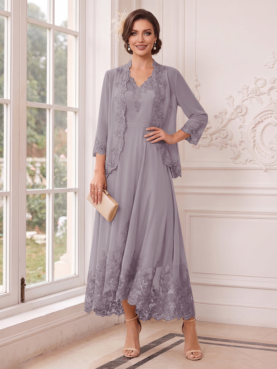 Valentina Wren Wisteria front view mother of the bride dress