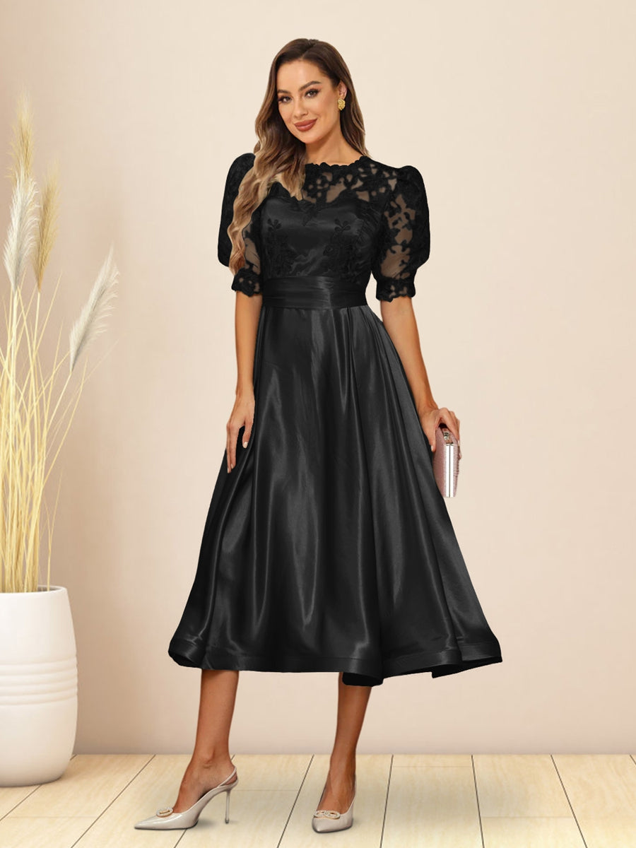 Paloma Wren Black front view wedding guest dress