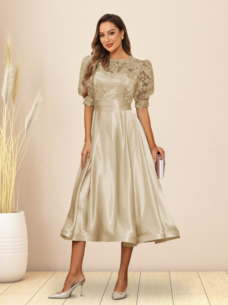 Paloma Wren Champagne back view wedding guest dress