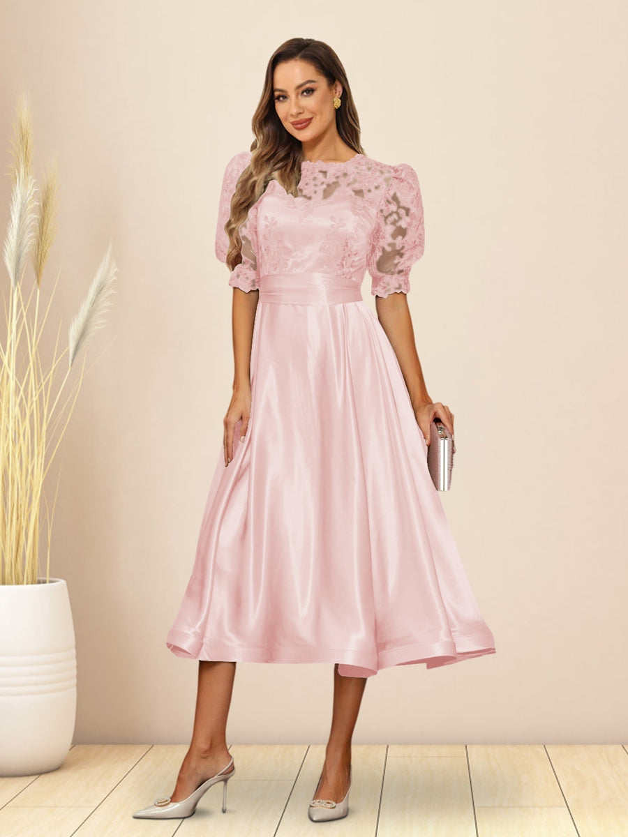 Paloma Wren Dusty Rose back view wedding guest dress