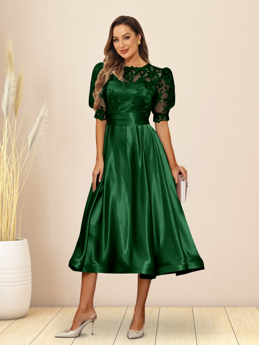 Paloma Wren Emerald front view wedding guest dress