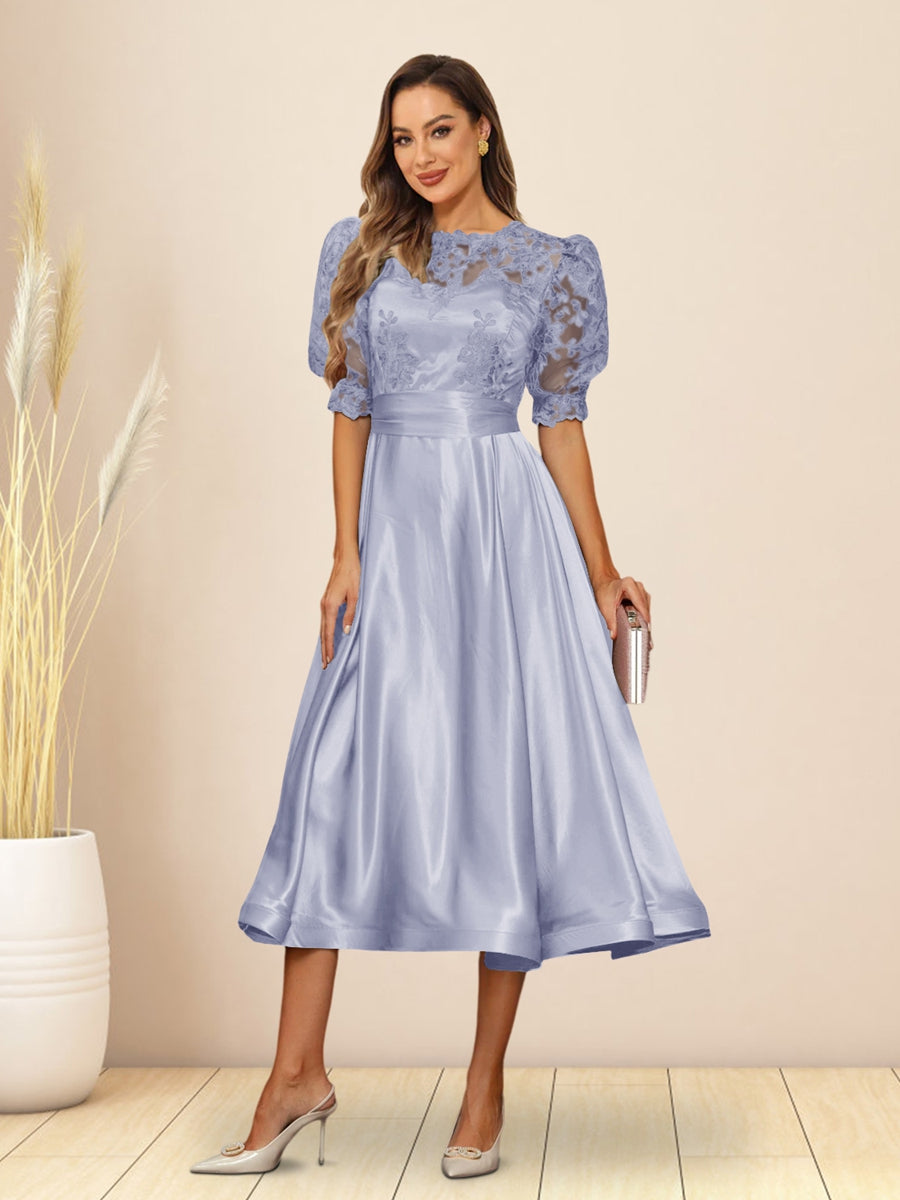 Paloma Wren Lavender front view wedding guest dress