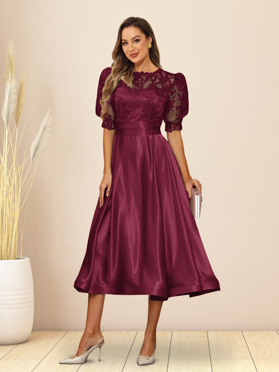 Paloma Wren Burgundy back view wedding guest dress