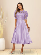 Paloma Wren Lilac front view wedding guest dress