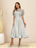 Paloma Wren Ivory front view wedding guest dress