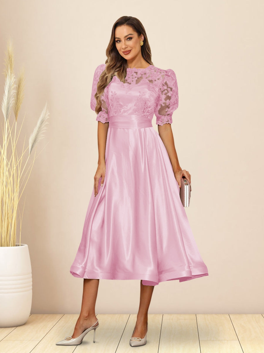Paloma Wren Rose Pink front view wedding guest dress