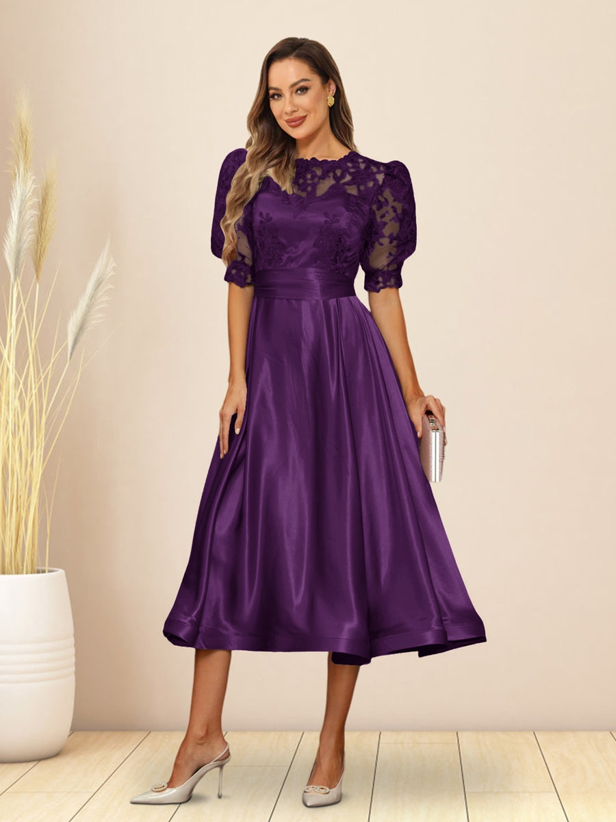 Paloma Wren Plum back view wedding guest dress