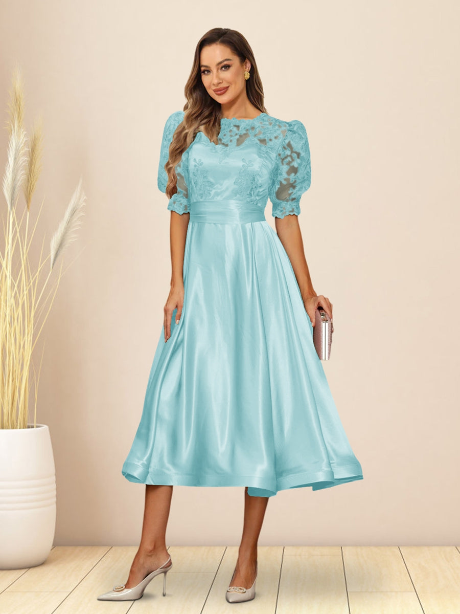 Paloma Wren Sky Blue side view wedding guest dress