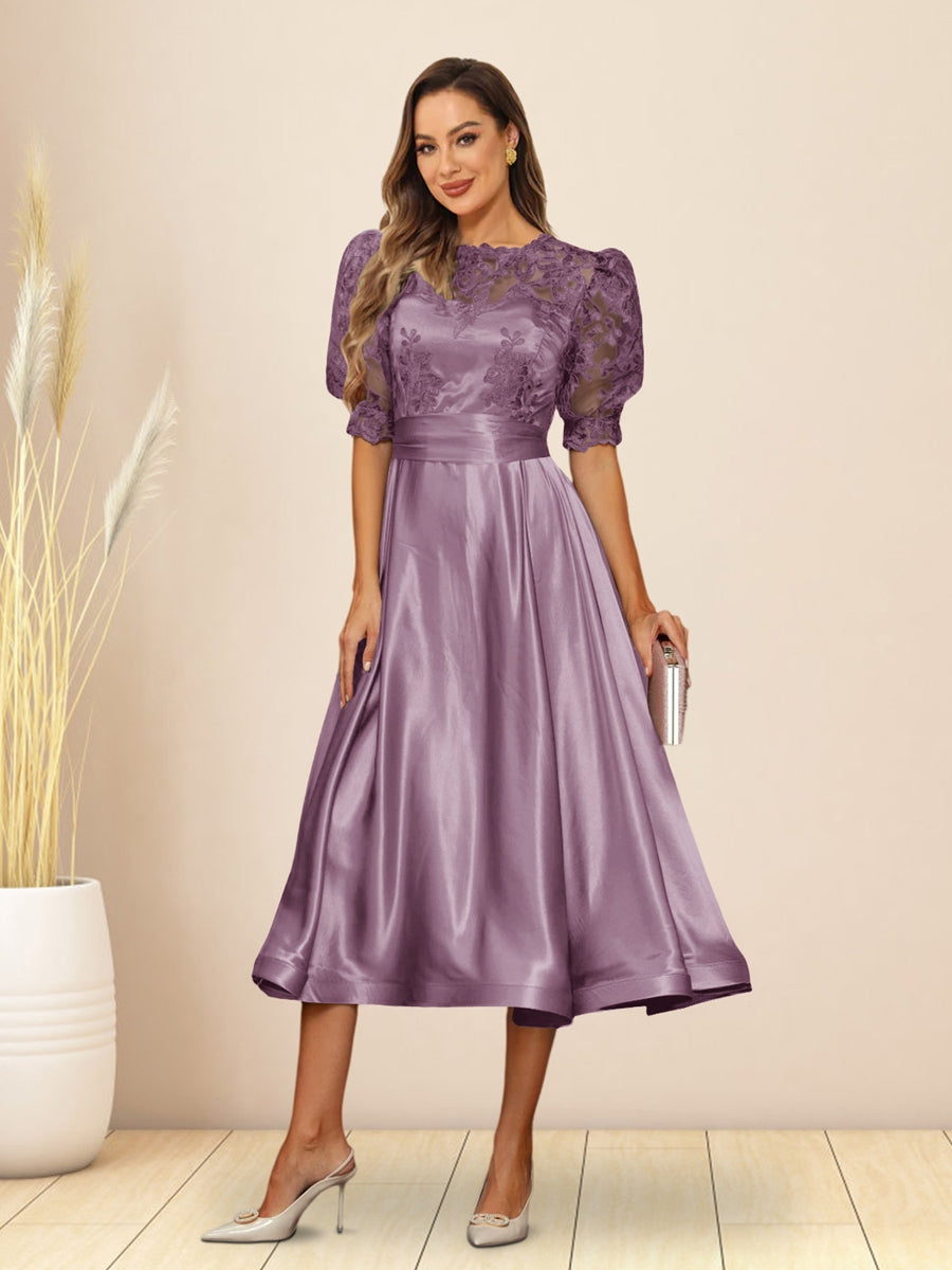 Paloma Wren Wisteria front view wedding guest dress