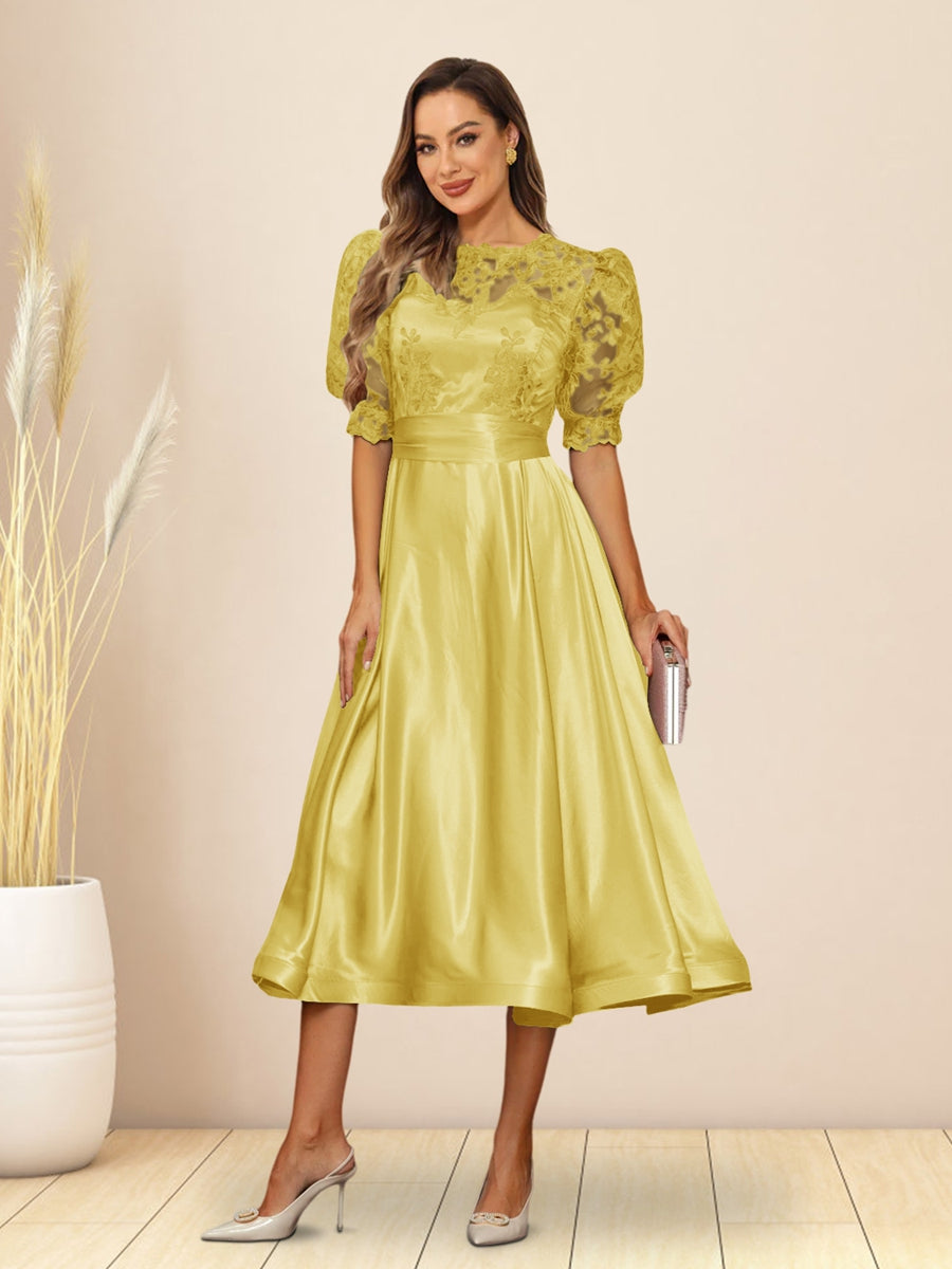 Paloma Wren Yellow front view wedding guest dress