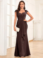 Alessandra Rue Brown front view mother of the bride dress