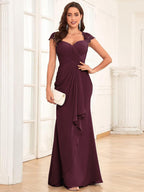 Alessandra Rue Burgundy front view mother of the bride dress