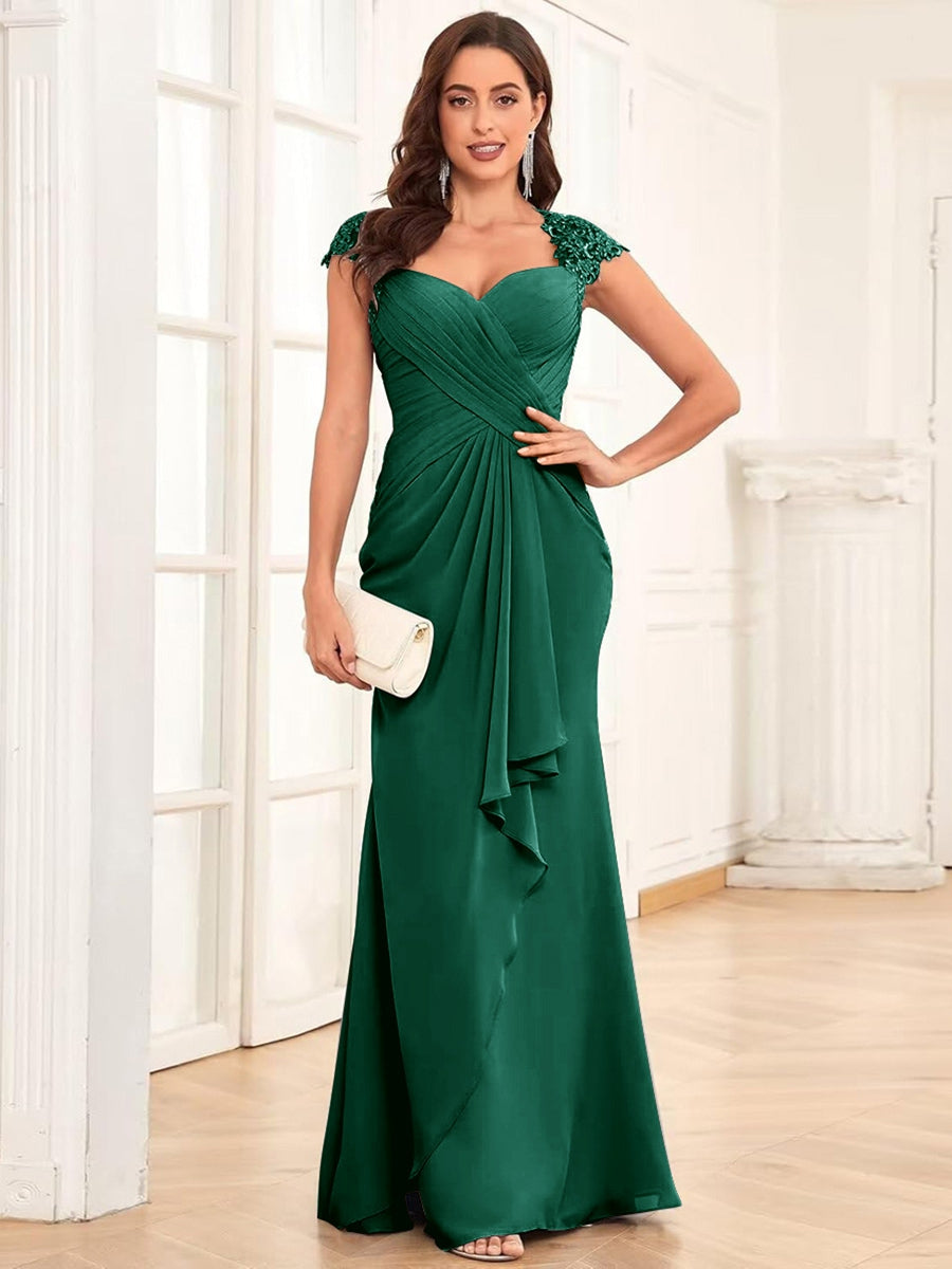 Alessandra Rue Hunter Green front view mother of the bride dress