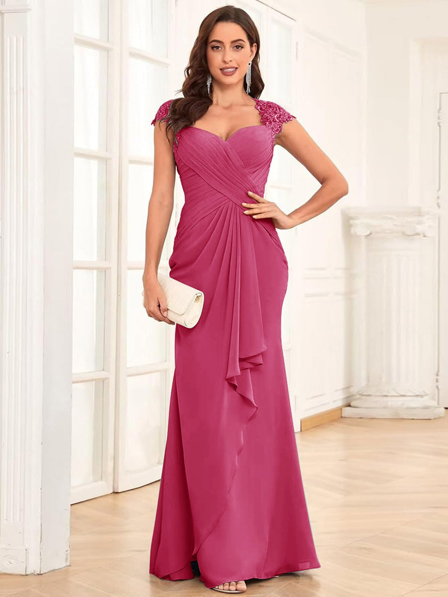 Alessandra Rue Fuchsia front view mother of the bride dress