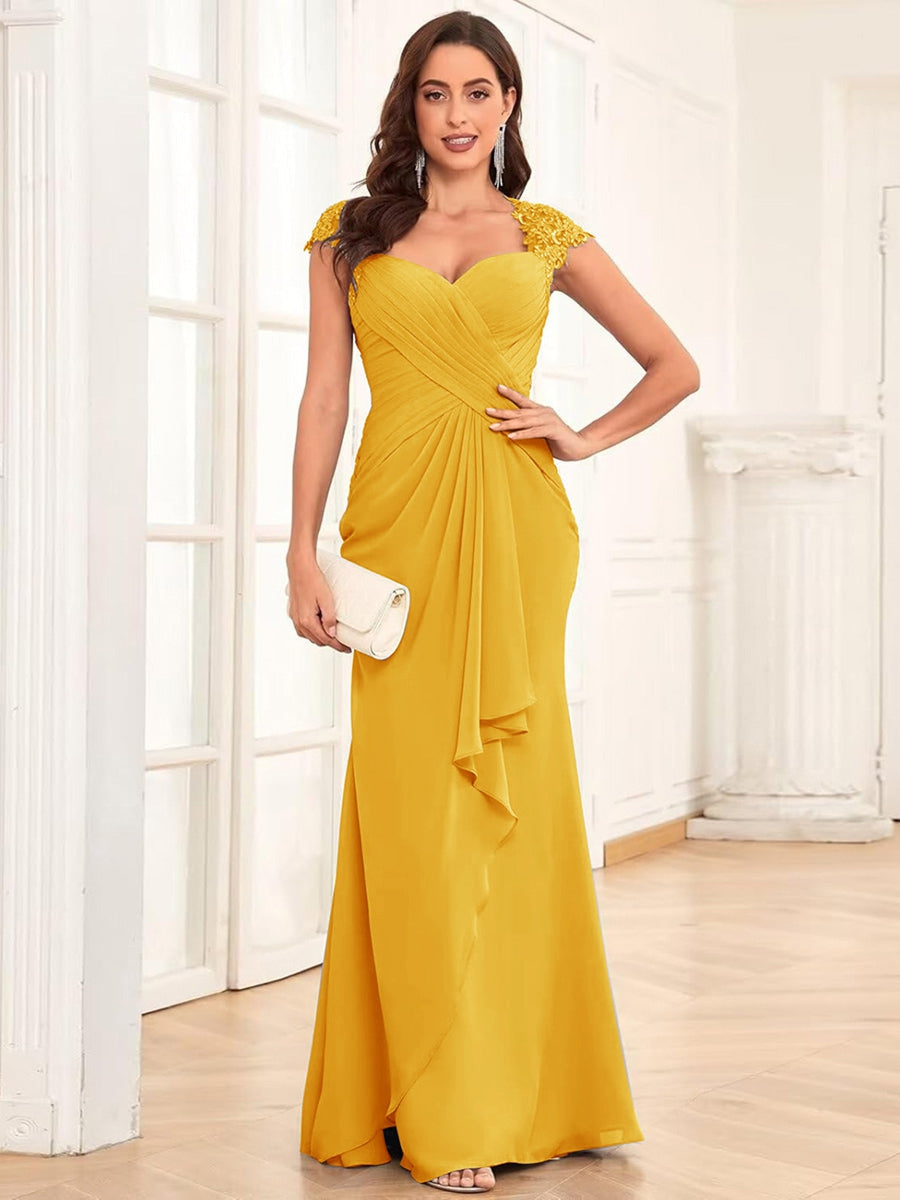 Alessandra Rue Gold front view mother of the bride dress