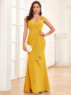 Alessandra Rue Gold front view mother of the bride dress
