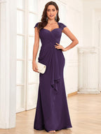 Alessandra Rue Grape front view mother of the bride dress