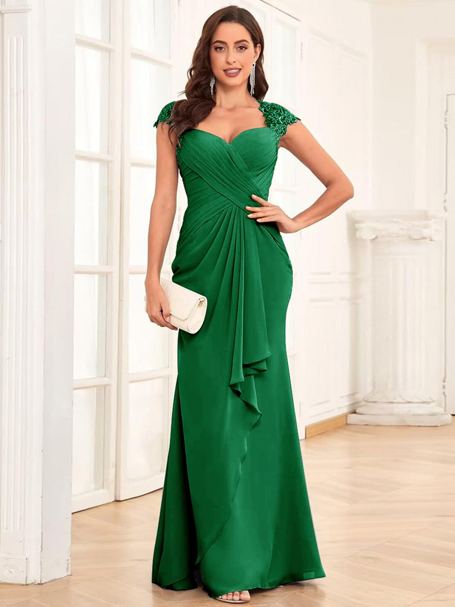 Alessandra Rue Forest Green front view mother of the bride dress