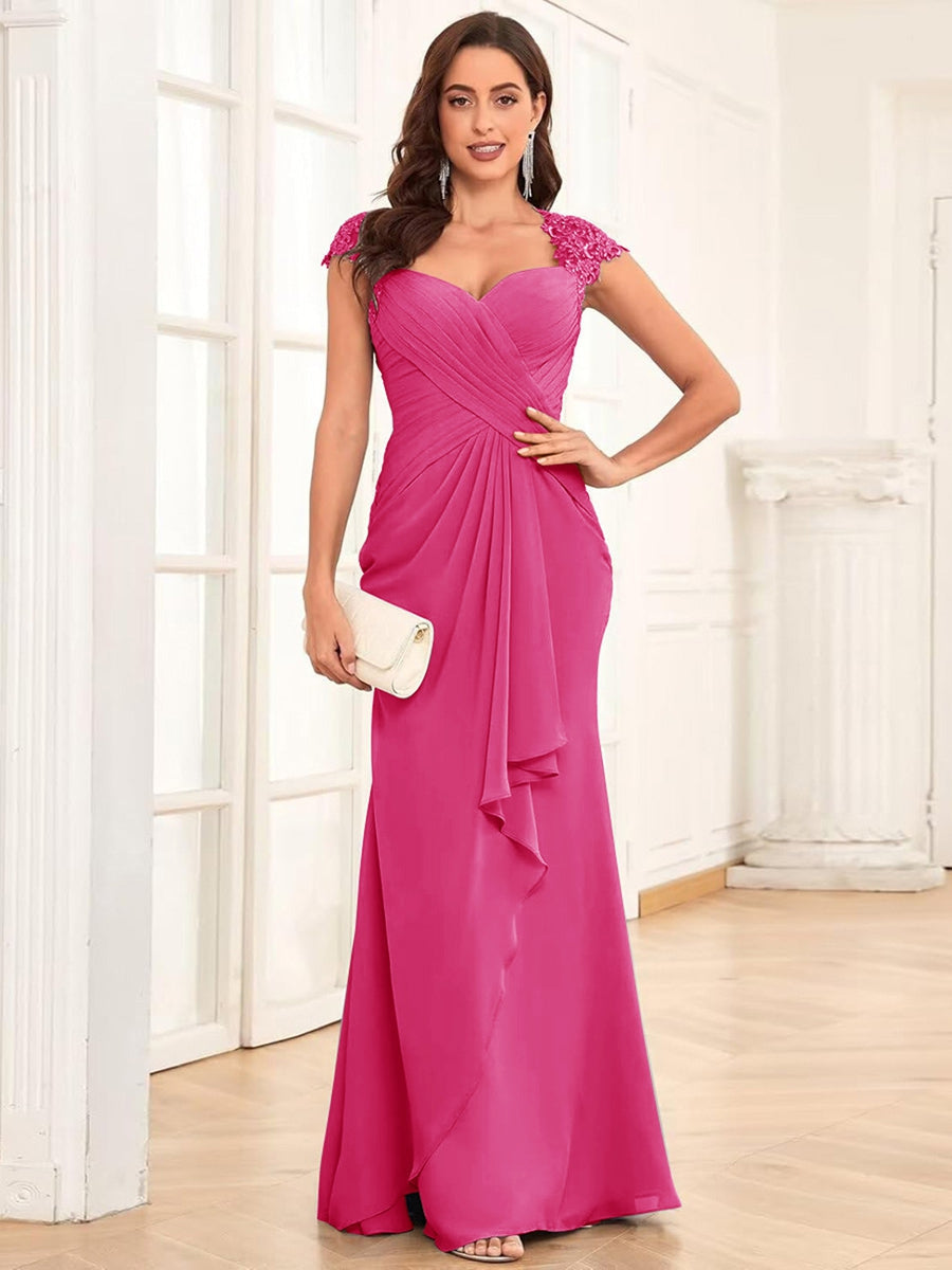 Alessandra Rue Hot Pink front view mother of the bride dress